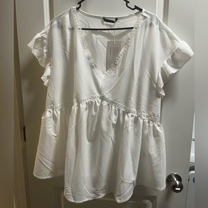 White v neck top